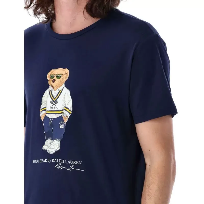 P130 Style number: RL001] Ralph Lauren/Ralph Lauren 25ss new bear print round neck short sleeves are always on the shelves